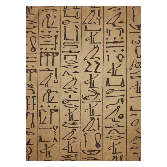 Vintager ägyptischer Hieroglyphen-Papier-Druck Tischdecke (Vorderseite)