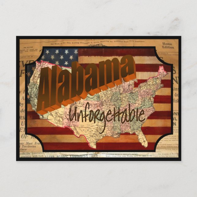 Vintager Alabama Staat Alte Postkarte (Vorderseite)