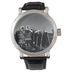 Vintager Alaska Fur verkleidet eskimo arktischer S Armbanduhr