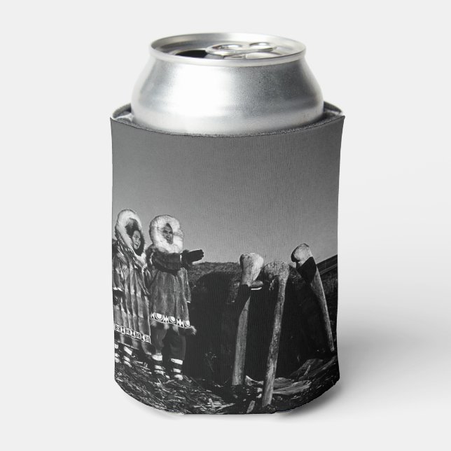 Vintager Alaska Fur verkleidet eskimo arktischer S Dosenkühler (Kanne Vorderseite)