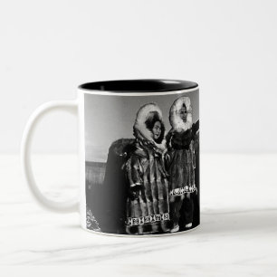 Vintager Alaska Fur verkleidet eskimo arktischer S Zweifarbige Tasse
