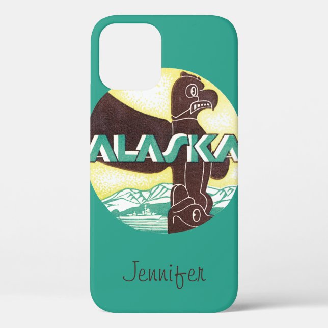 Vintager Alaska-Totem-Seeadler Case-Mate iPhone Hülle (Rückseite)