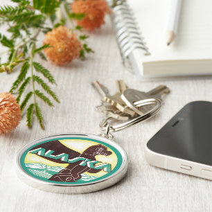 Vintager Alaska-Totem-Seeadler Schlüsselanhänger