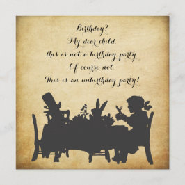 Vintager Alice im Wunderland-Tee-Party-Geburtstag Einladung