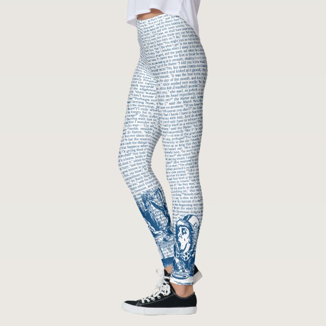Vintager Alignment-Text und Border Blue Leggings (Links)