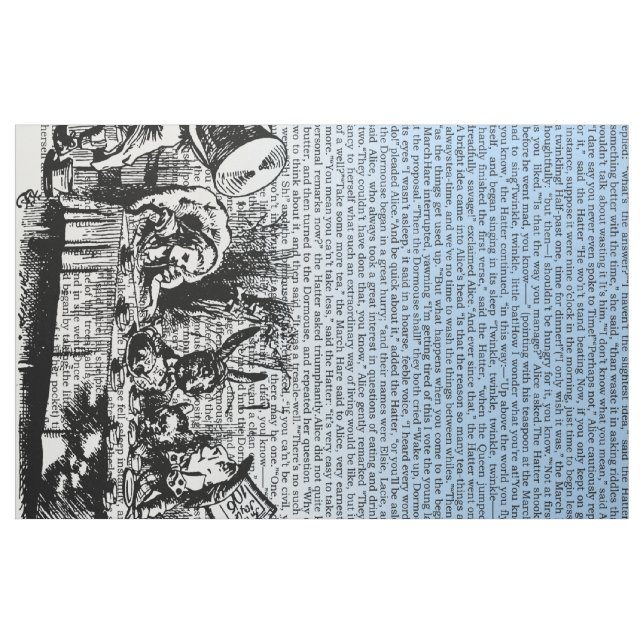 Vintager Alignment-Text und Border Blue Stoff (Fat Quarter (45,7 x 55,9 cm))