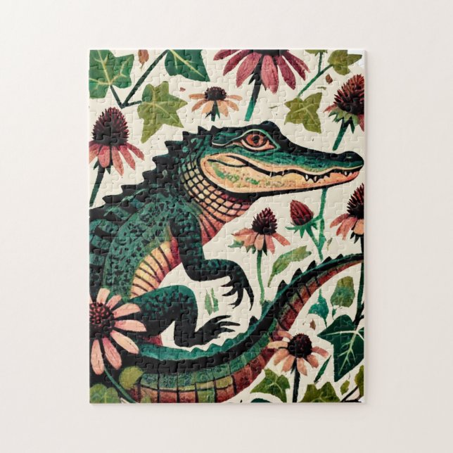 Vintager Alligator Puzzle (Vertikal)