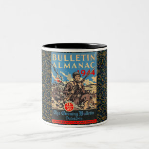 VINTAGER ALMANAC-Weltkrieg 1944 Zweifarbige Tasse