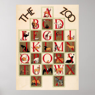 Vintager Alphabet Zoo Poster