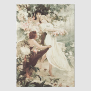 Vintager Alphonse Mucha Geist des Frühlings Seidenpapier