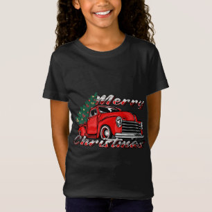 Vintager Alter LKW Baum Merry Xmas - Roter LKW T-Shirt