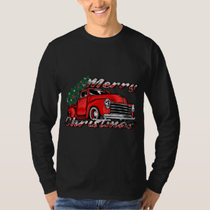 Vintager Alter LKW Baum Merry Xmas - Roter LKW T-Shirt
