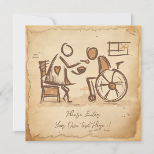 Vintager alter Modebetreuer, Pflegeassistent Feiertagskarte