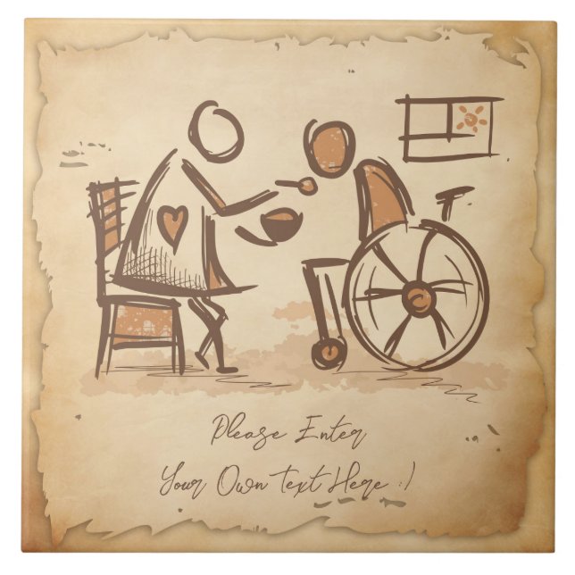 Vintager alter Modebetreuer, Pflegeassistent Fliese (Vorderseite)