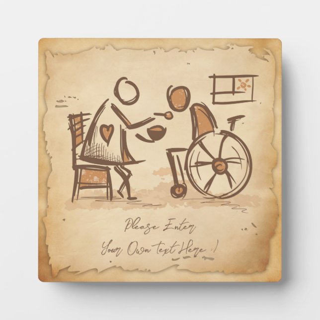 Vintager alter Modebetreuer, Pflegeassistent Fotoplatte (Vorderseite)