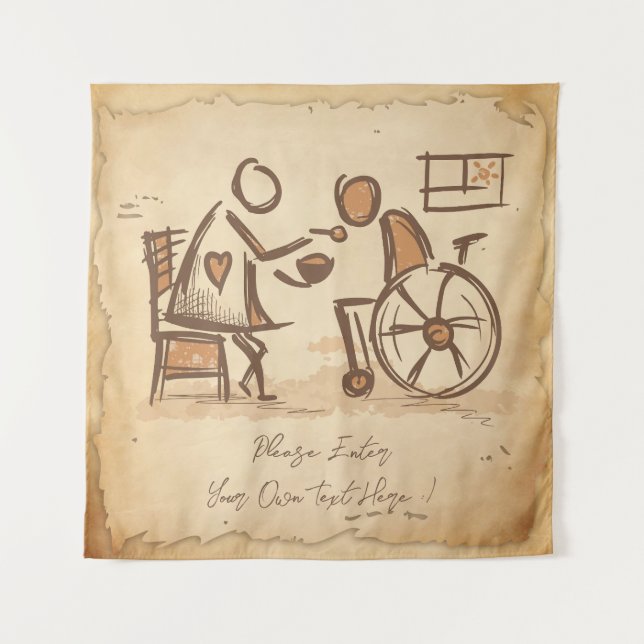 Vintager alter Modebetreuer, Pflegeassistent Wandteppich (Vorderseite)