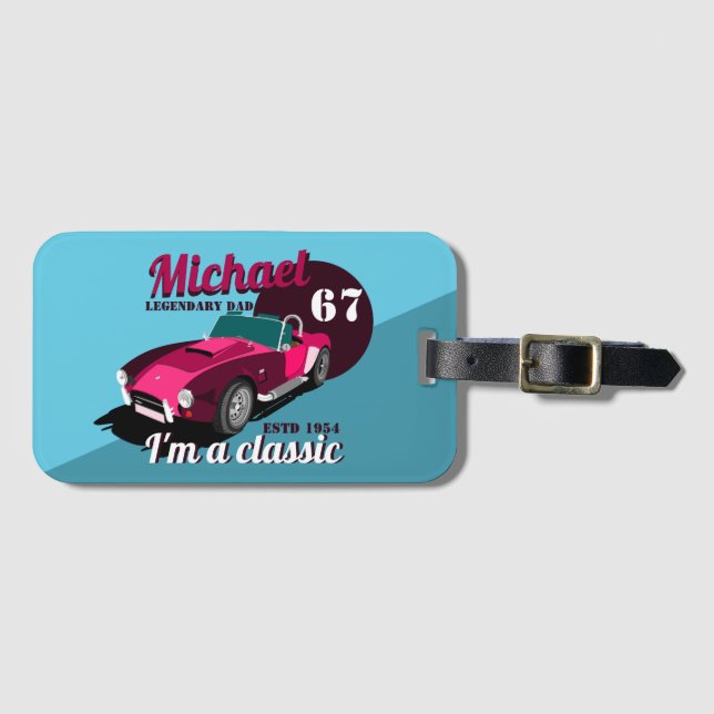 Vintager alter Name des legendären Papa Gepäckanhänger (Vorderseite (Horizontal))