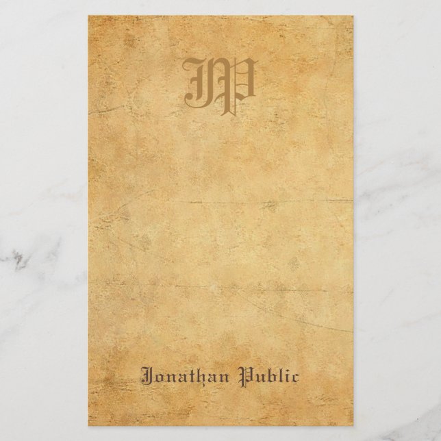 Vintager alter Papierblick-handgeschriebenes Briefpapier (Vorderseite)