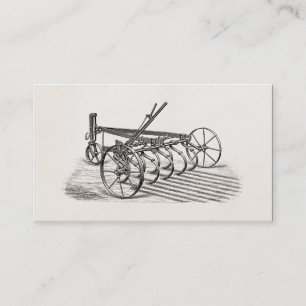 Vintager alter Pflug-landwirtschaftliche Visitenkarte