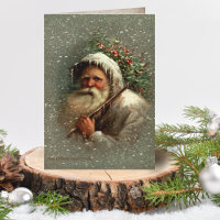 Vintager Alter Vater Weihnachten im Schnee