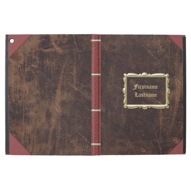 Vintager altes Buch Leder-Blick personalisiert (Vorderseite)