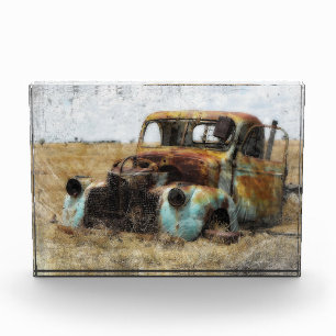 Vintager Altlastwagen Fotoblock
