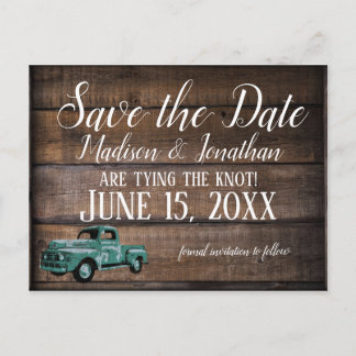 Vintager Altlastwagen Rustikale Hochzeit retten Da Postkarte
