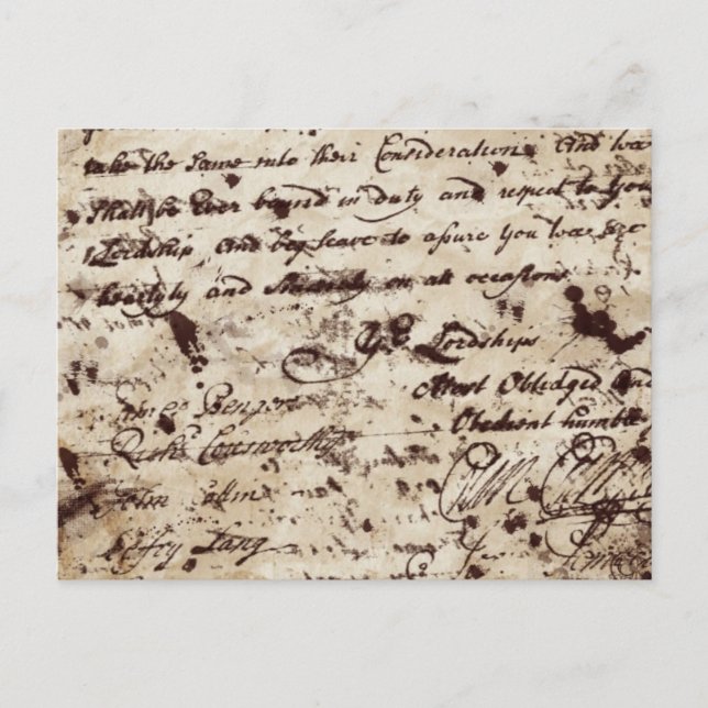 Vintager Altschriftbrief Postkarte (Vorderseite)