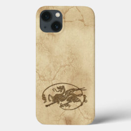 Vintager Altweltdrache auf Imitaten iPhone 13 Hülle