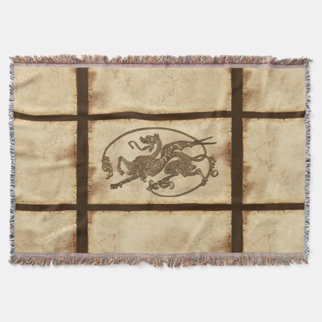 Vintager Altweltdrache auf Imitaten Decke (Vorderseite)