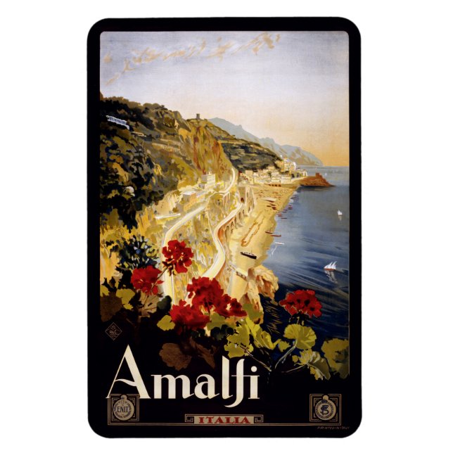 Vintager Amalfi-Italien-Magnet Magnet (Vertikal)