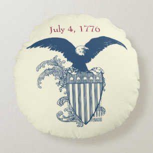 Vintager American Bald Eagle Stars Streifen Schild Rundes Kissen