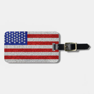 Vintager amerikanische Flaggen-Gepäck-Umbau Gepäckanhänger
