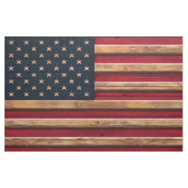 Vintager amerikanische Flaggen-hölzerner Blick Stoff (Yard (91,4 cm))
