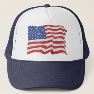 Vintager amerikanische Flaggen-Hut Truckerkappe