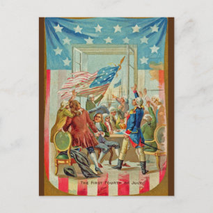 Vintager Amerikanische Unabhängigkeitstag Postkarte