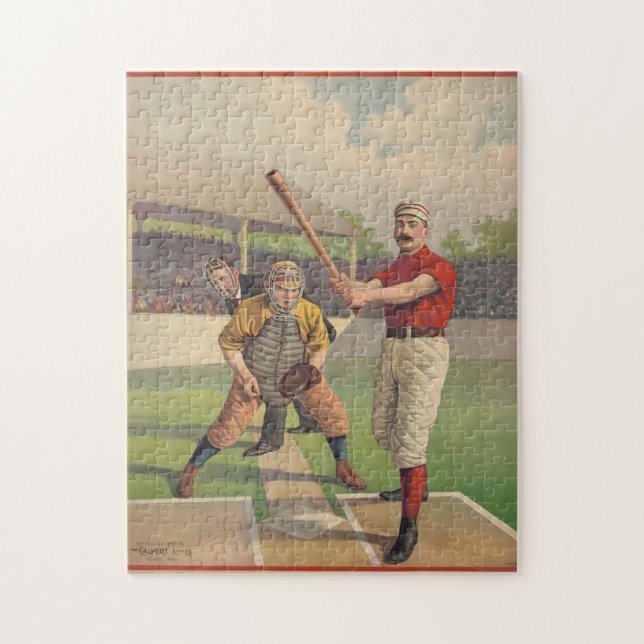 Vintager amerikanischer Baseball 1895 Puzzle (Vertikal)
