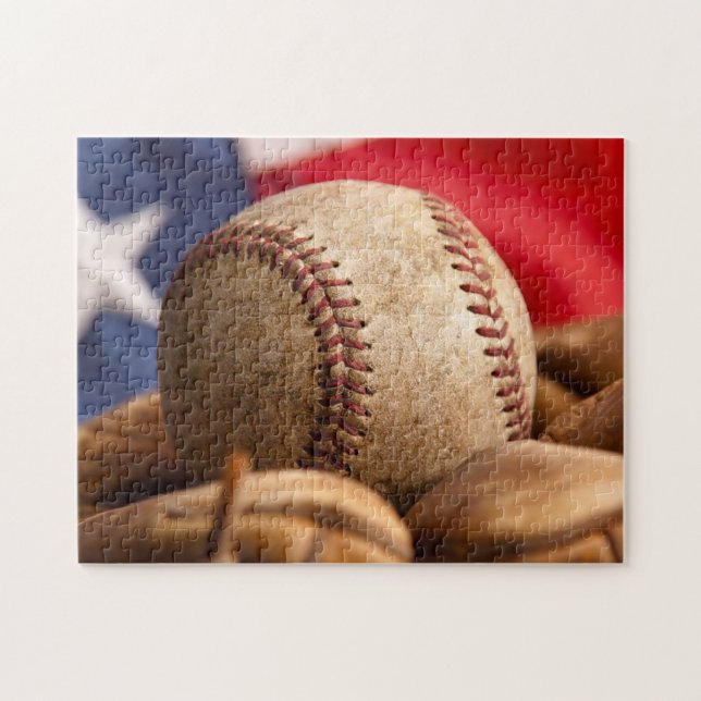 Vintager amerikanischer Baseball Puzzle (Horizontal)