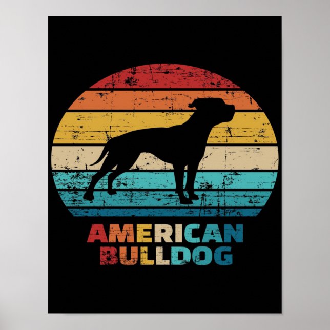 Vintager amerikanischer Bulldog Poster (Vorne)