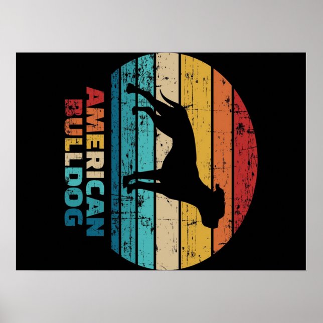 Vintager amerikanischer Bulldog Poster (Vorne)