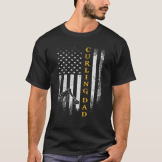 Vintager amerikanischer Flag Proud Curling Vater C T-Shirt