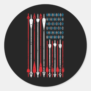 Vintager amerikanischer Flaggenbogen Jagd Runder Aufkleber