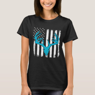 Vintager amerikanischer FlaggenElch Jagd Funny Usa T-Shirt