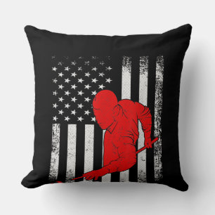 Vintager amerikanischer Flaggenpool Billiard Snook Kissen