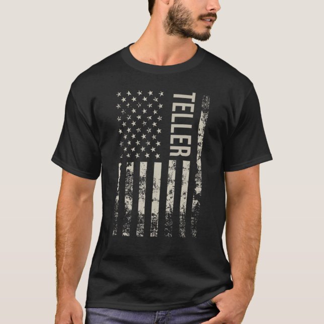 Vintager amerikanischer Flaggenschlager T-Shirt (Vorderseite)