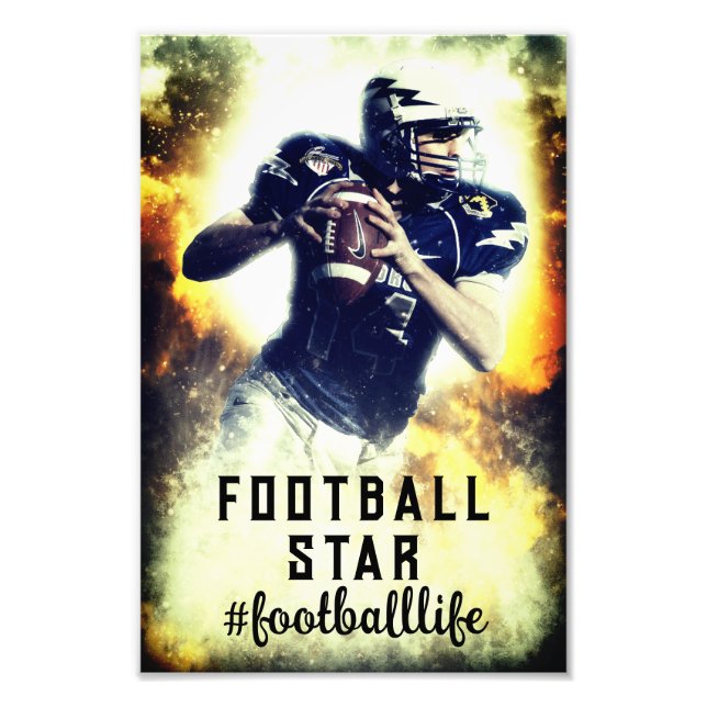 Vintager amerikanischer Fußballspieler Fotodruck (Vorne)