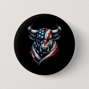 Vintager amerikanischer Patriot Bull Kuh 4. Juli A Button