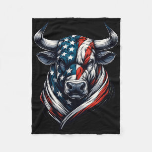Vintager amerikanischer Patriot Bull Kuh 4. Juli A Fleecedecke