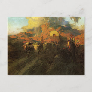 Vintager amerikanischer Westen, Overland Trail von Postkarte