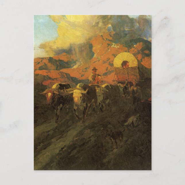Vintager amerikanischer Westen, Overland Trail von Postkarte (Vorderseite)